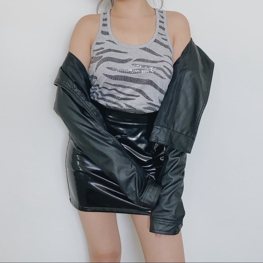 Y2K Zebra Sequin Tank
